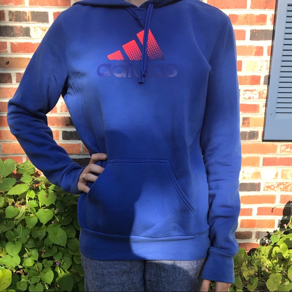 Adidas blue hoodie (size Medium)